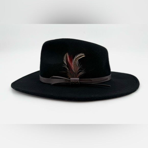 Scala Outback Classico Black Hat with Feather Detail - Picture 2 of 11